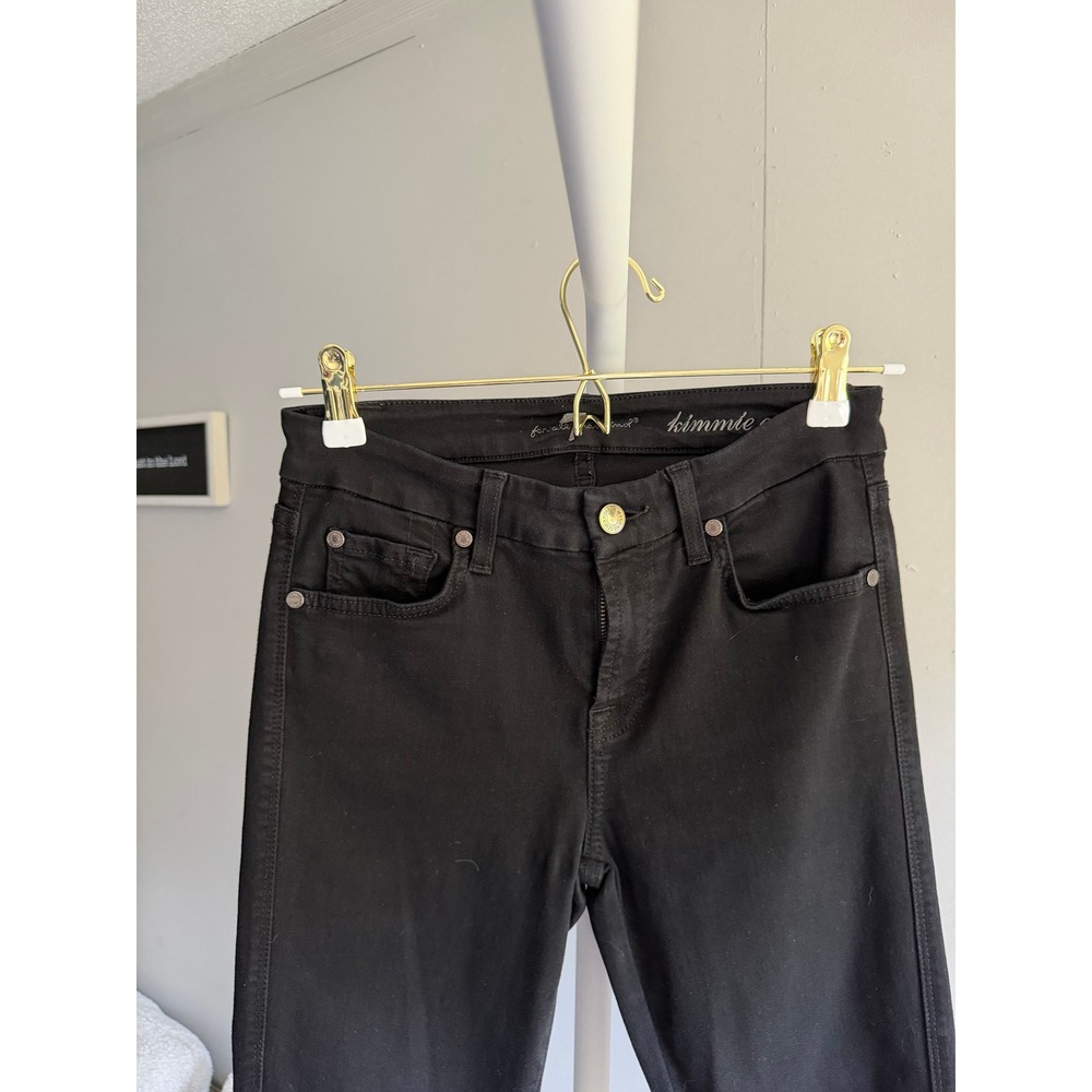 7 For All Mankind Kimmie Crop Jeans Women 25 Black Excellent Skinny Mid Rise - Picture 3 of 8